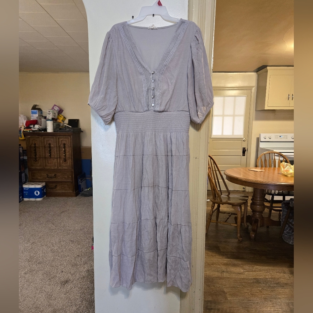 Kings Road Taupe Long Dress Size 2x In Great Condition